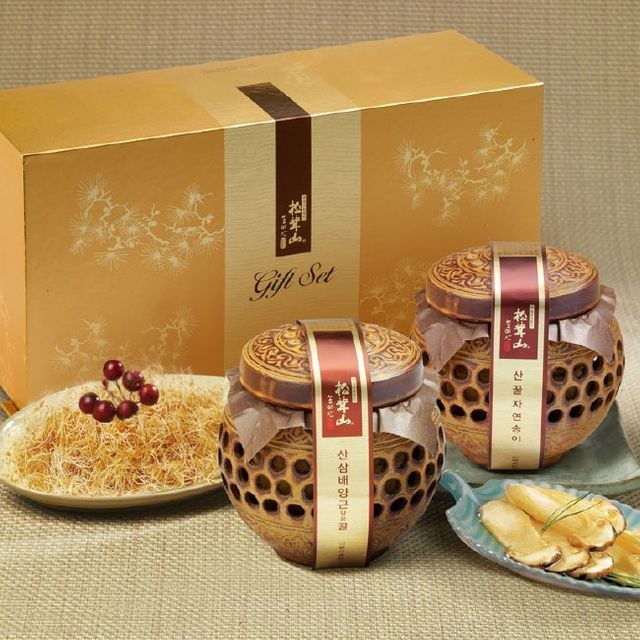 강원 자연송이꿀 400g + 배양 산삼꿀 400g 송이버섯꿀