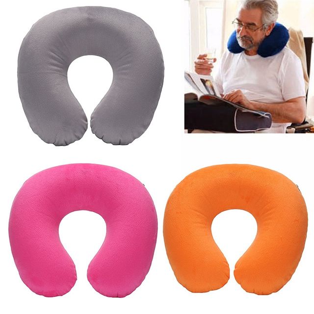 1 pc 새로운 u 모양의 여행 베개 자동차 공기 비행 풍