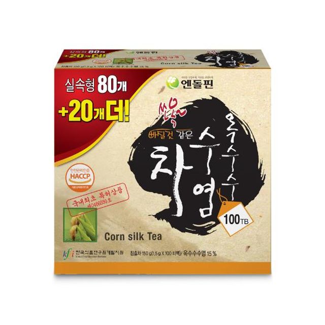 엔돌핀 옥수수 수염차 티백 80T - 구수한 대용량 차