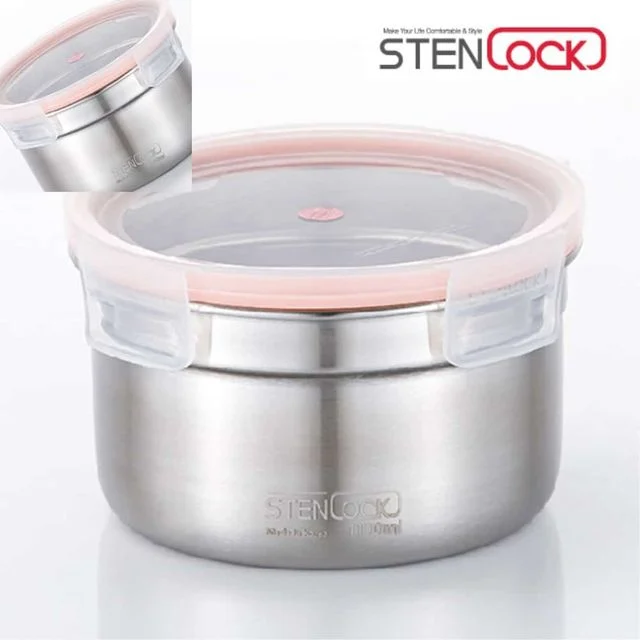 스텐락 원형밀폐용기 6호 1100ml 냉동실밀폐용기 냉동밀폐용기 투명용기 진공밀폐용기