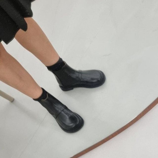 봄구두 워커 통굽 첼시부츠 봄부츠 미들힐 힐 발목