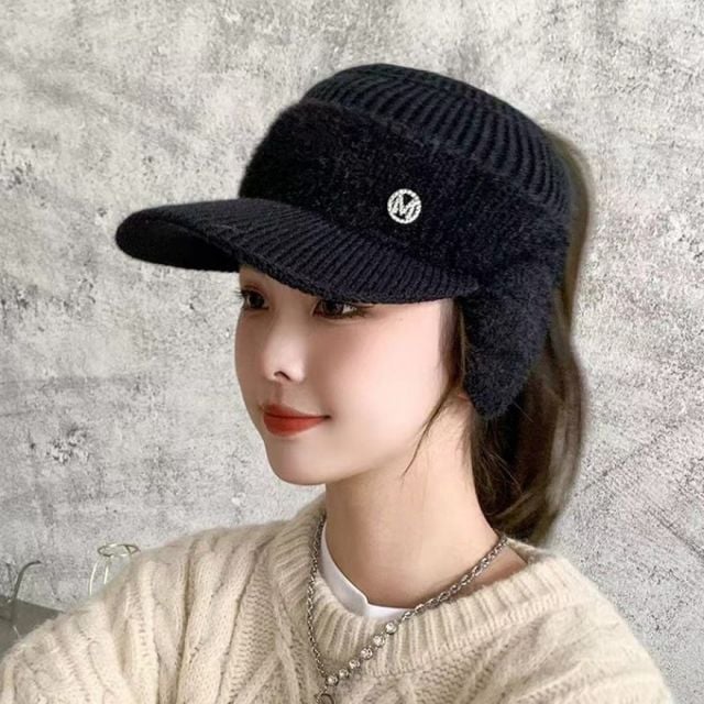 여성 골프 귀마개 니트 방한 모자 귀달이