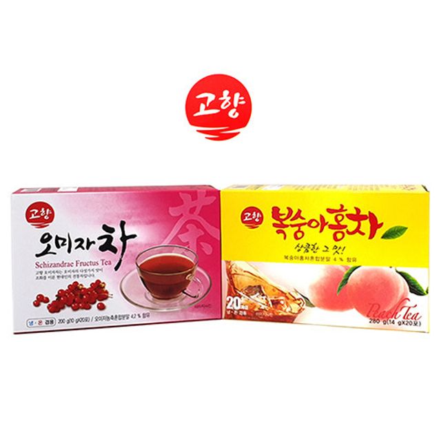 고향 오미자차 복숭아홍차 냉온 홍차 과일차 20포