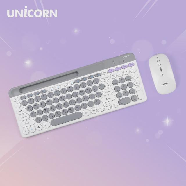 유니콘 블루투스 이쁜 무선키보드마우스세트 저소음