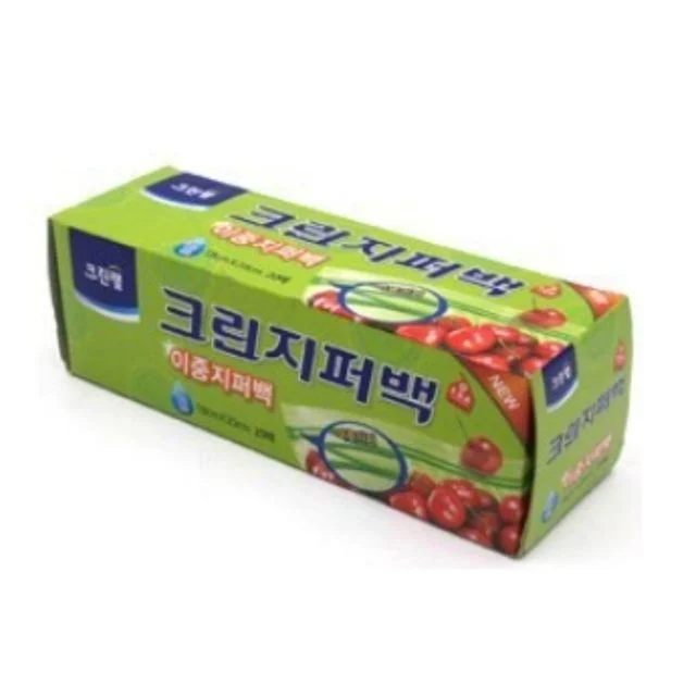 지퍼백 이중지퍼백 18 x 20cm 20매 위생백 크린이중지퍼백 지퍼팩