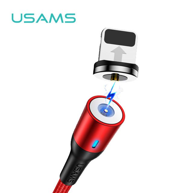 USAMS U29 페브릭 LED 원형 마그네틱 케이블 2.4A 2M
