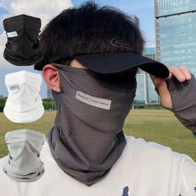 라벨 쿨마스크 자외선차단 귀걸이 안면마스크 쿨넥워머 등산 자전거