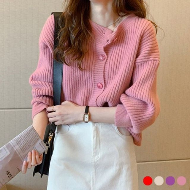 데일리 일상 루즈핏 가디건브이넥 도톰 니트 롱가디건