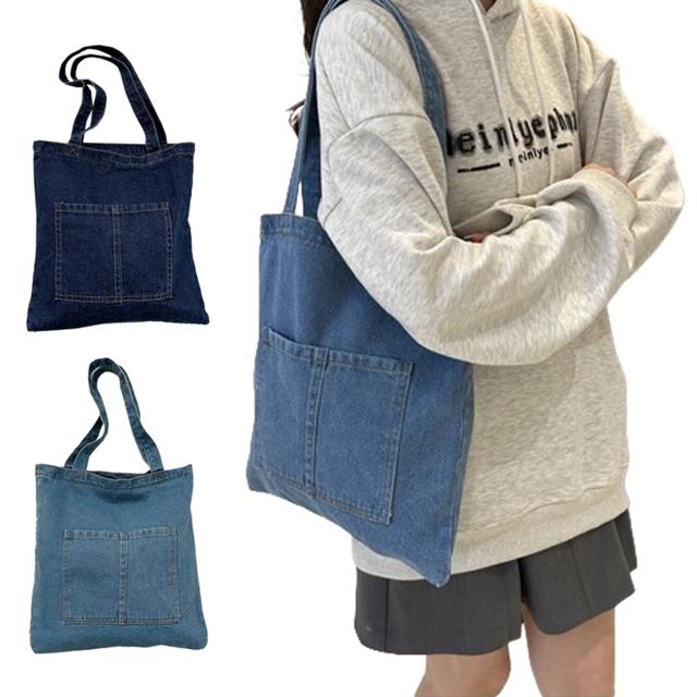 데일리 데님 에코백 숄더백 학생가방 남녀공용