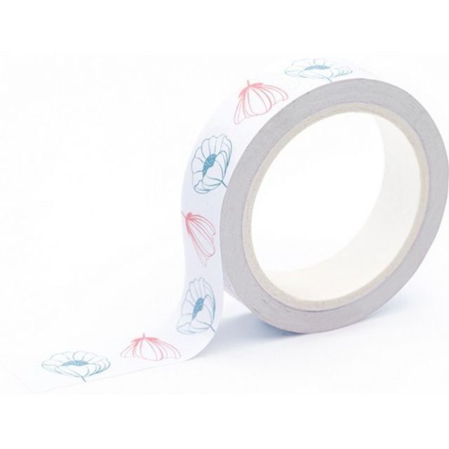 가을꽃 컬러 테이프 15x10cm 데코 스티커 마스킹테이프 디자인 테이프