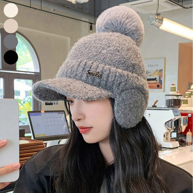 이어캡 왕방울 귀달이 모자 뽀글이 여성 챙있는 비니