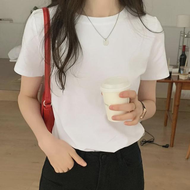 여자 베이직 디자인 사계절 기본아이템 반팔티셔츠