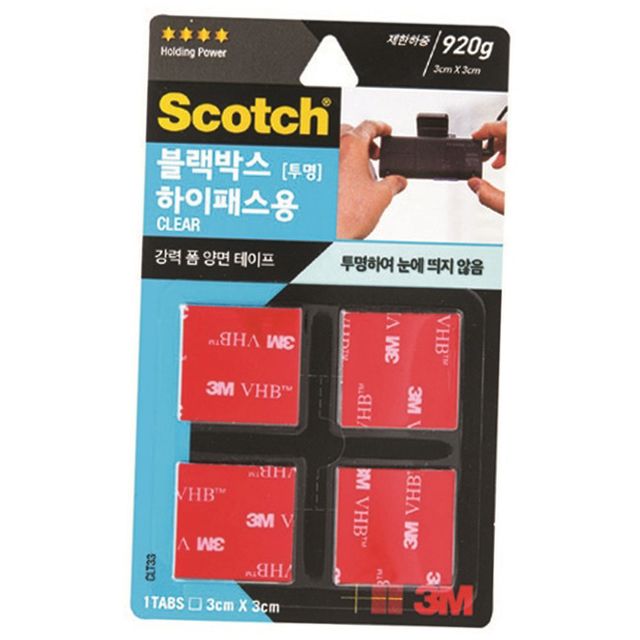 3M 스카치 강력 블랙박스 하이패스용 투명 1P 접착