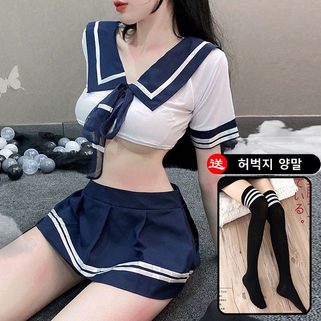 이플 여성 섹시큐티 일본 세라복 세트 교복 코스프레02