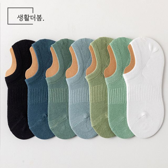생활더봄 민트톤 남성용 페이크삭스 덧신양말 7켤레