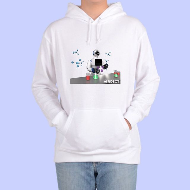 AI 로봇 디자인 후드티 프린팅 티셔츠 J