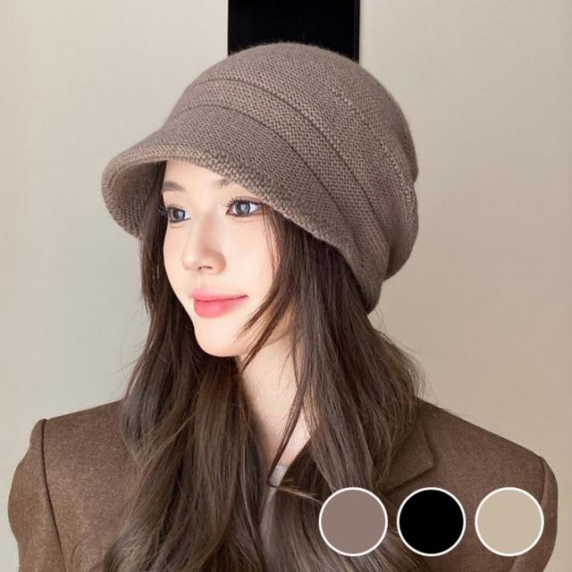 여성 보송보송 이중 니트 원단 깔끔 패션 간절기 캡비니