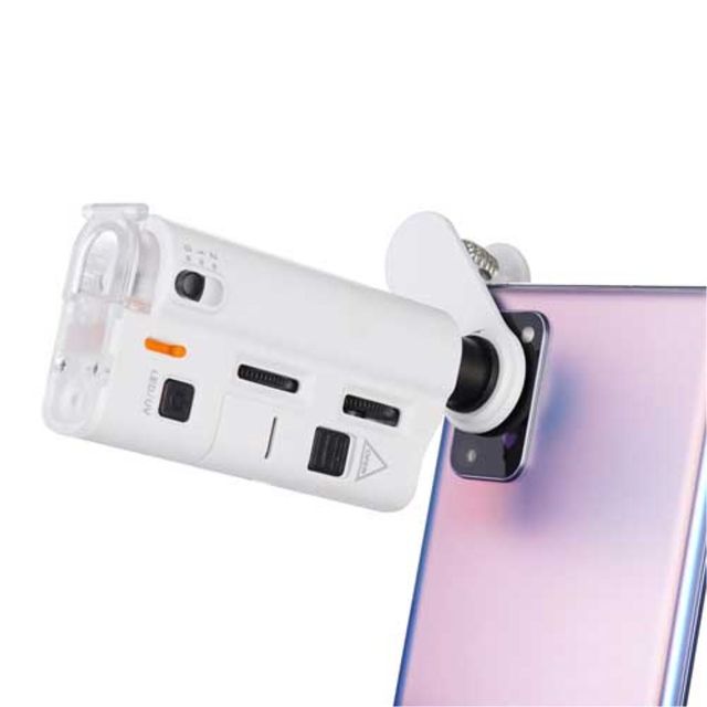 스마트폰 현미경 확대경100배율 LED UV램프