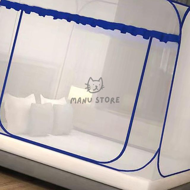 여행용모기장 슈퍼싱글침대모기장 사각 원터치 침대모기장 150x200cm 블루