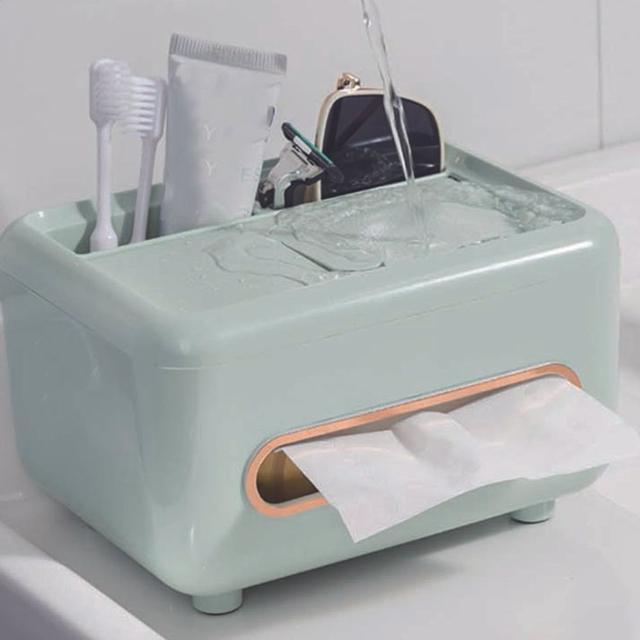 다용도 소품 정리 수납함 사각 티슈 케이스 거치대