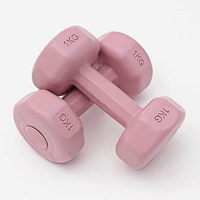 컬러 육각 아령세트 핑크 1kg 헬스 운동