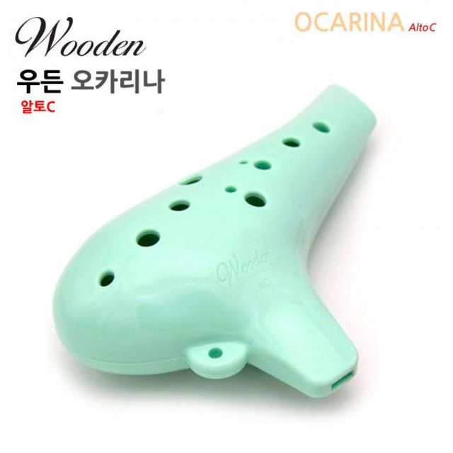 오카리나 알토C 우든 입문 교육용 관악기 민트