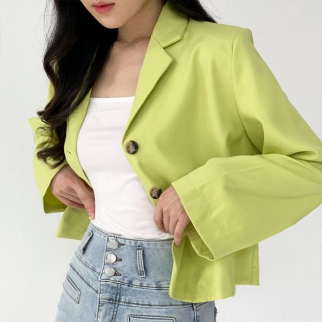 간절기 여성 숏 자켓 봄 가을 데일리 아우터 스탠다드 핏 베이직 점퍼