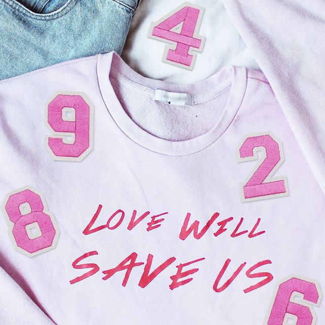 열접착패치 옷리폼 패치 분홍 의류 숫자