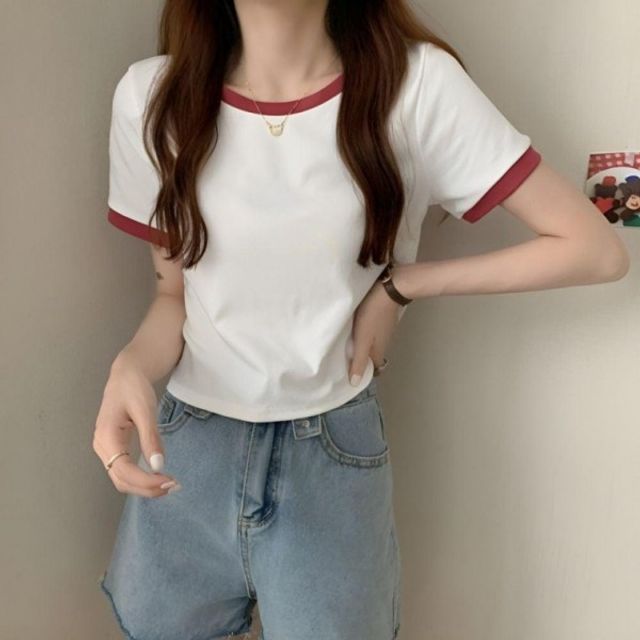 일상 베이직솔리드 숏기장 하프슬리브 여성용 의류 봄옷여름옷 데일리 가을옷 나들이룩 나들이룩