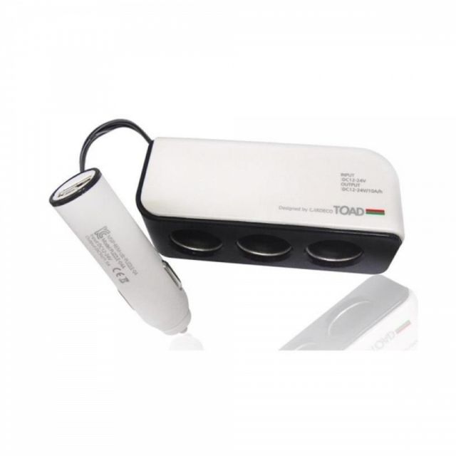WL USB 3구 소켓 화이트 플러그 일체형 자동차소켓