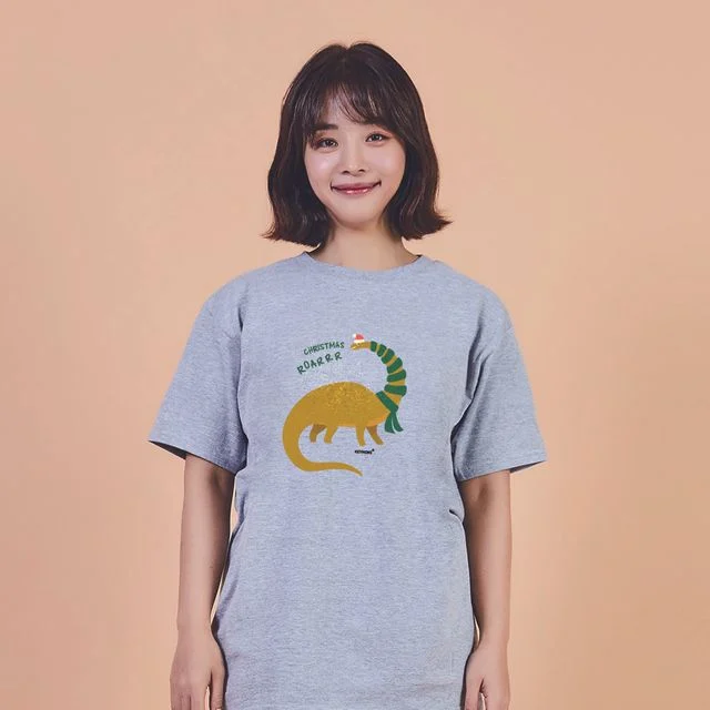 키밍 크리스마스 성탄절 공룡 캐쥬얼 반팔티 ADY