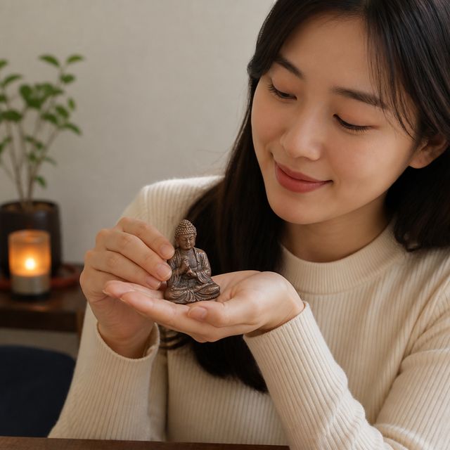 석가모니 부처님 불상 황동 합금 미니어처 소형 불교 굿즈 휴대용 부처상