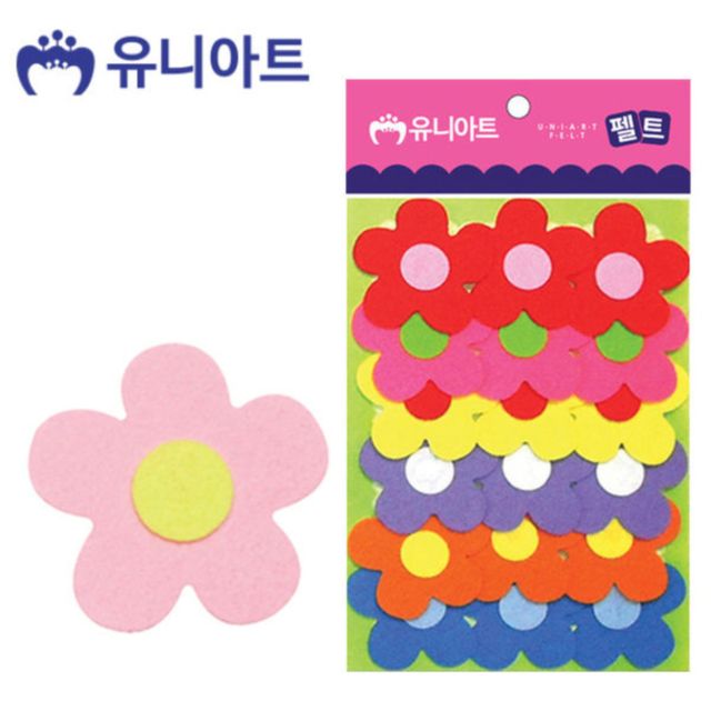 꽃모양 펠트 6cm 18p 어린이집환경구성 만들기재료