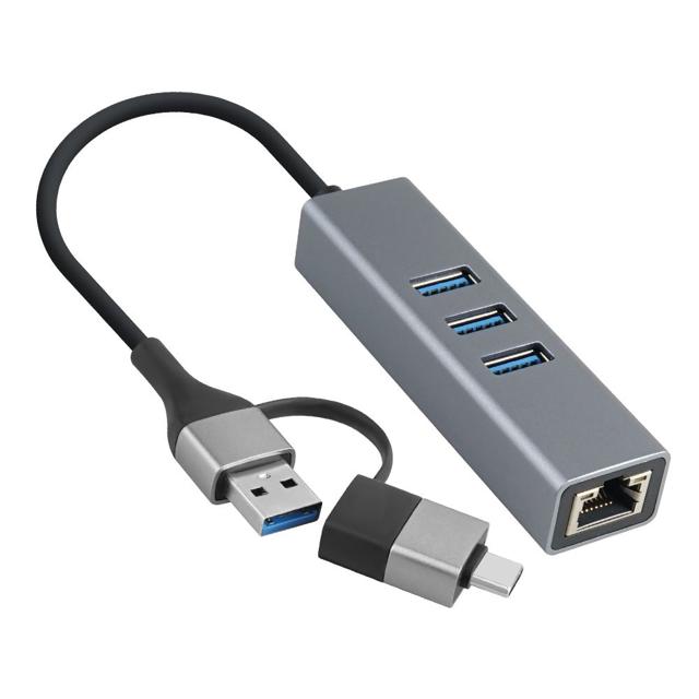 USB 3.0 멀티허브 RJ45 C타입 충전 3포트 랜선 노트북 무선 마우스 키보드