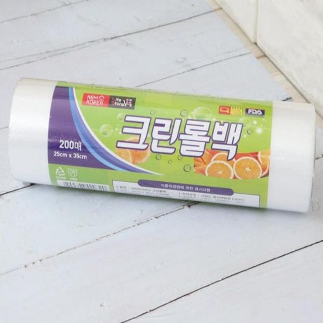 가정용롤백 25x35 200매 투명백 과일보관 위생롤백