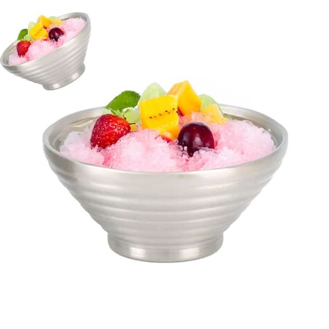 업소용 스텐 샤틴무광 이중 빙수그릇 2호 스텐빙수볼 팥빙수볼 팥빙수그릇 화채볼