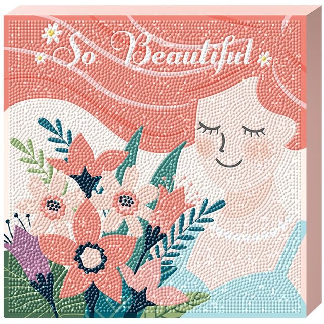 아름다운 그녀 (3D)(원형) 캔버스 보석십자수 25x25