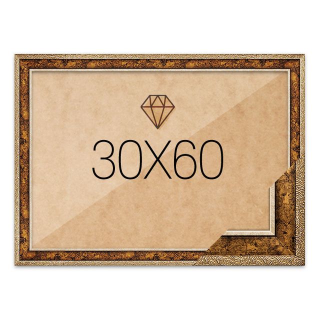 보석십자수액자 30x60 고급형 앤틱골드
