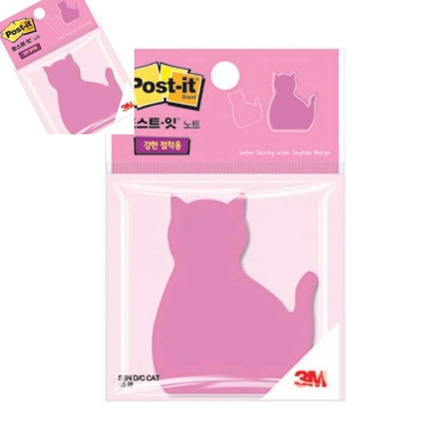 3M 포스트 잇 강한점착용 모양 노트 고양이 포스트잇플래그 3m포스트잇플래그 포스트잇플래그분류용 플래그