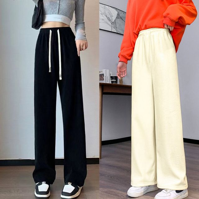 겨울 따뜻한 와이드 하이웨스트 기모 골덴 팬츠 바지