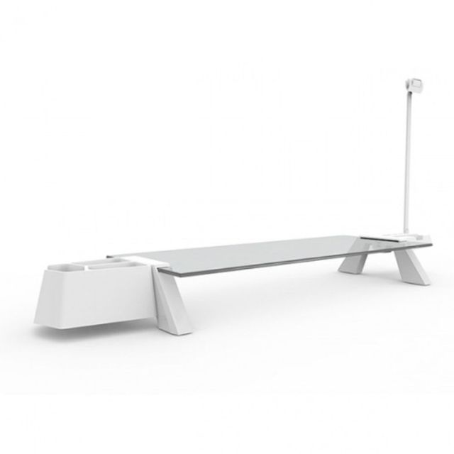 모니터받침대 S300 화이트 투명 814x210x80mm