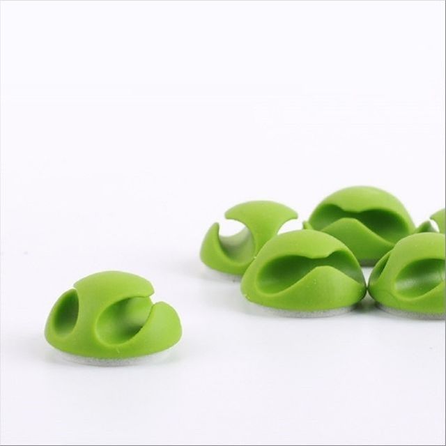 케이블 오거나이저 홀더형 6pcs Green 케이블 정리