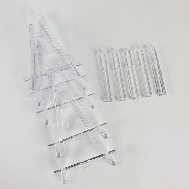 투명 미니이젤 5개 판넬거치대 아크릴액자받침 안내판받침대 투명액자받침 액자지지대