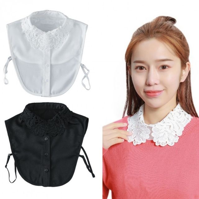 여성 자수 레이스 카라 탈부착 레이어드 가짜 셔츠 넥카라 아이템