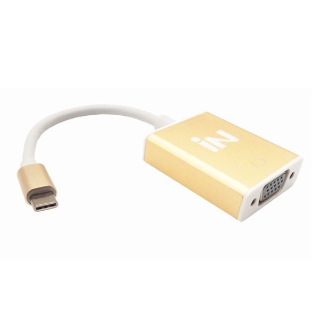 USB C타입 VGA 컨버터 No Audio IN-U31V15 골드메탈