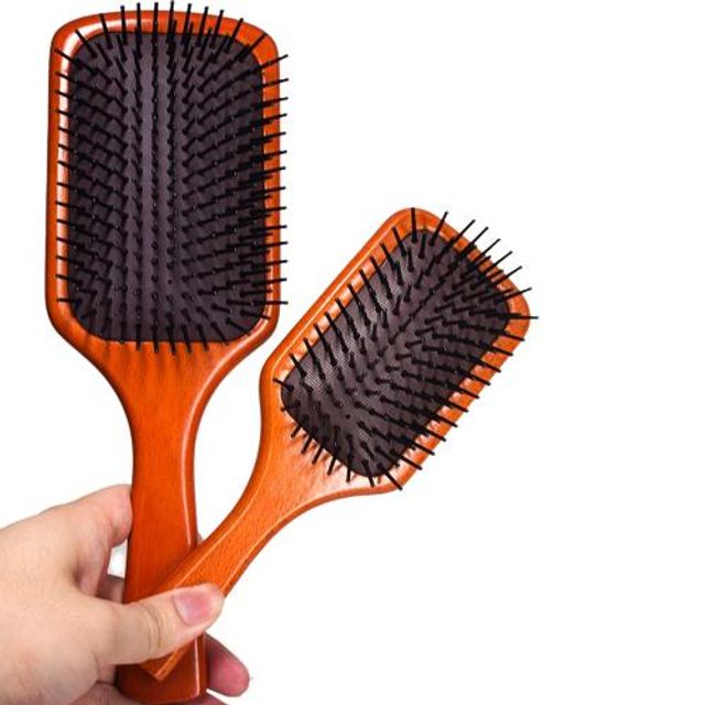 와이드 프리미엄 우드빗 쿠션빗 두피 마사지 빗