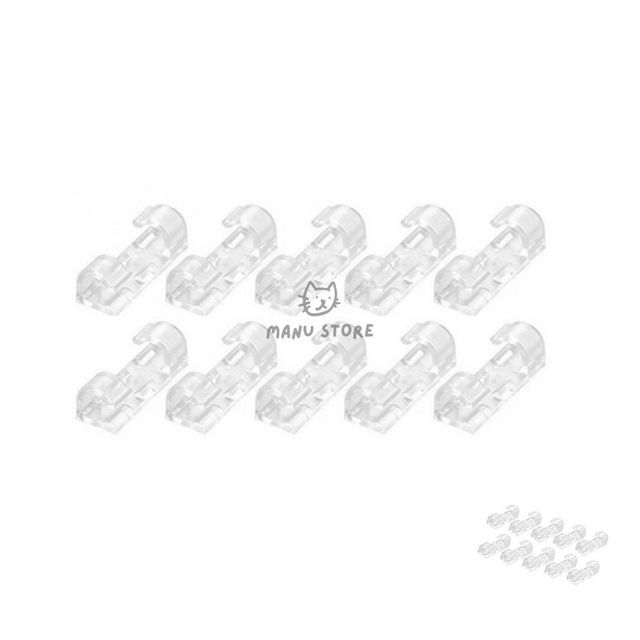 전선정리홀더 양면테이프형선고정기 선정리클립 20P 투명