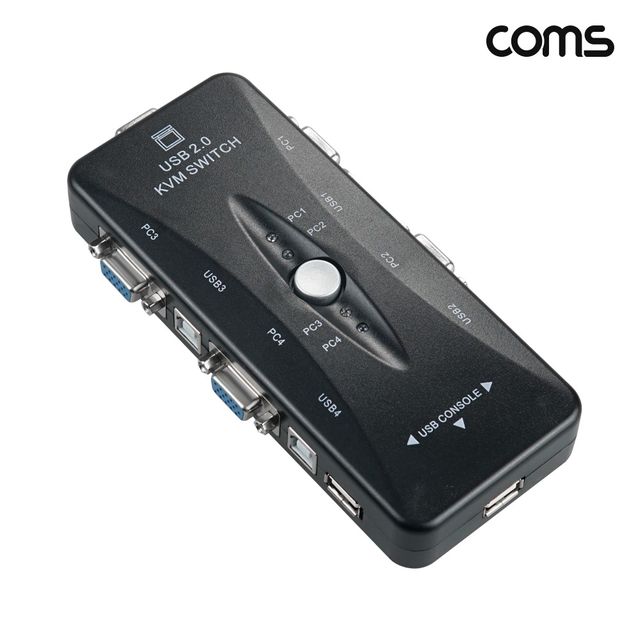 4포트 USB KVM 스위치(4대1) PC 4대 연결주변장치 연결 가능
