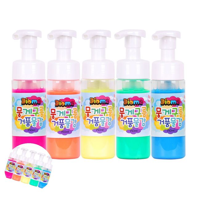미술준비물 미술교육 미술놀이 뭉게구름 거품물감 150ml 5색 세트