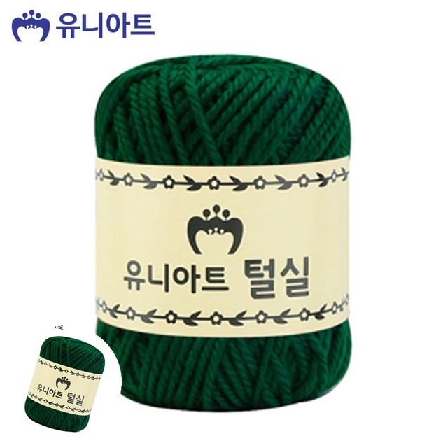 두꺼운털실 뜨게수세미 지관실 초록
